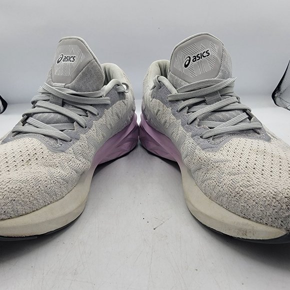 Asics Dynablast Women 8.5 Gray Purple Running Shoes Lace Up Low Top 1012A701 - Picture 3 of 13